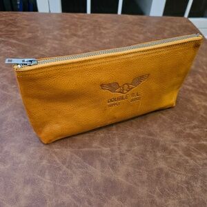Double RL RRL Tumbled Leather Zip Pouch (aka "Supply Depot" Zip Wallet)